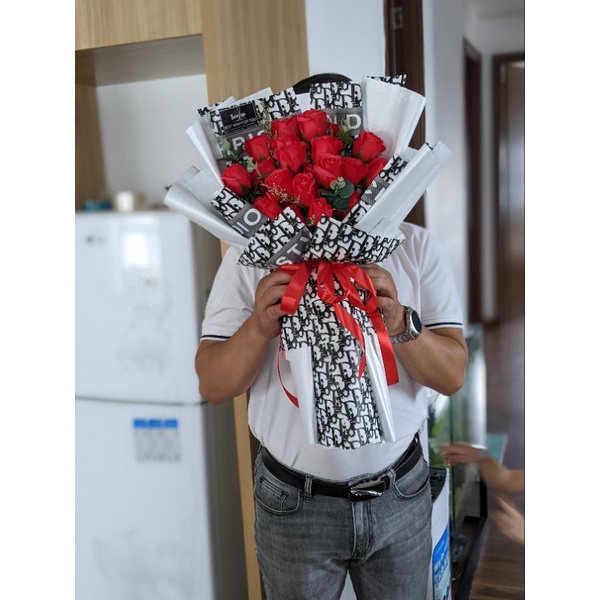 Bó hoa sáp thơm 50 bông, bó to đẹp sang trọng -ib shop để chọn mẫu