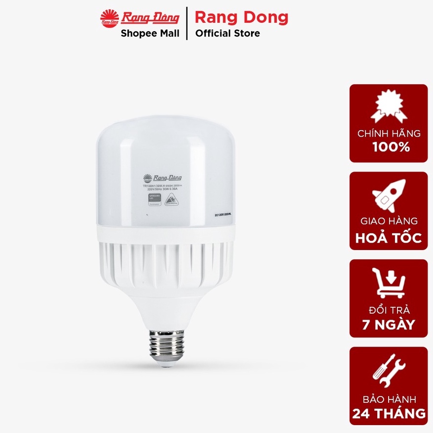 Bóng đèn Led Bulb Trụ công suất 12w,14w,20w,30w,40w,50w Rạng Đông - Bảo hành 24 Tháng 1 đổi 1 - Model: TRN1