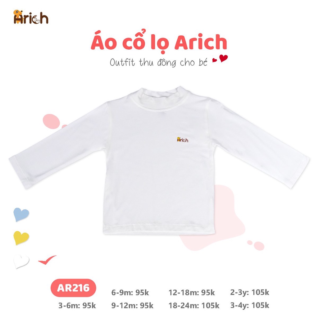 [Mã FATREND2810 giảm đến 30k tối đa 99k] Áo cổ lọ giữ nhiệt sợi tre pettit Arich cho bé từ 9 tháng đến 4 tuổi