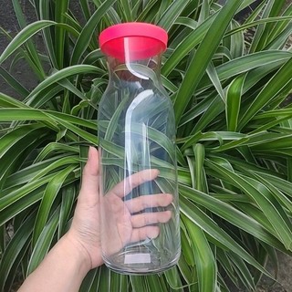 Bình thuỷ tinh lav nắp hồng 1,2 lít