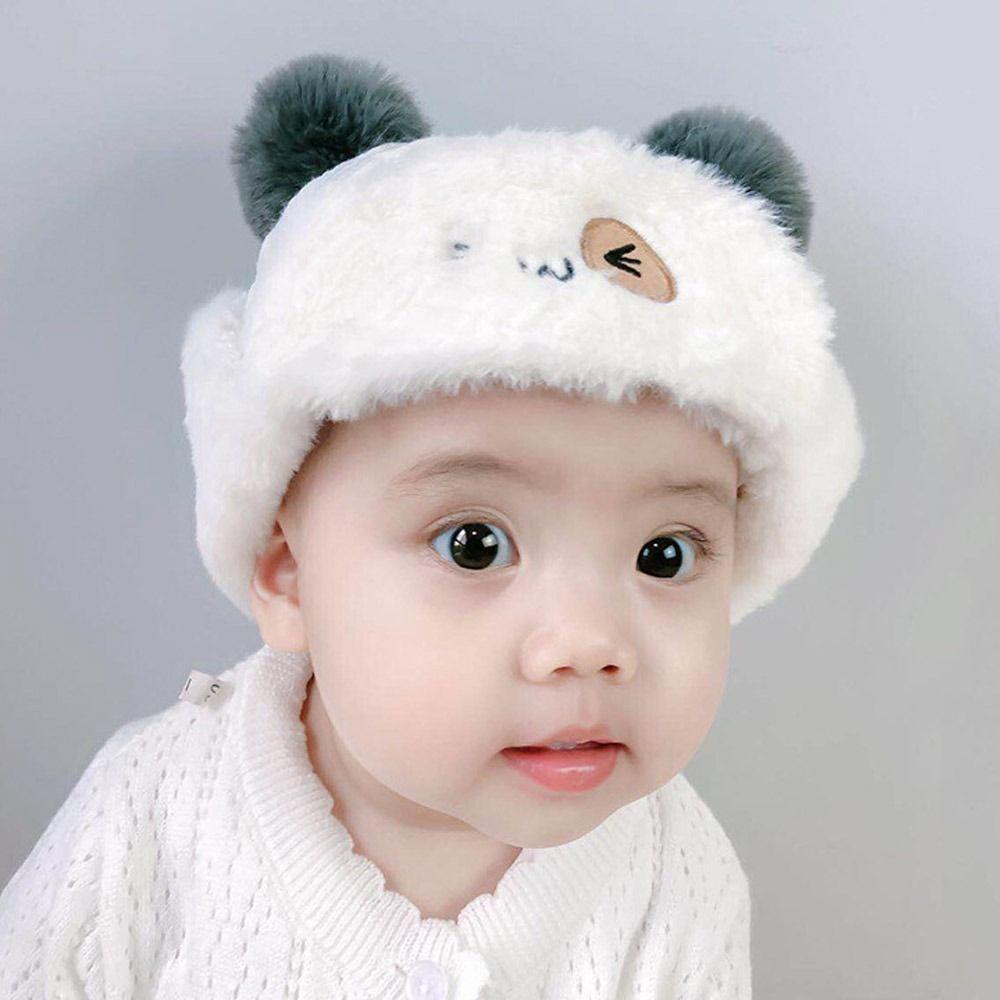 LEILY Mũ Len Che Tai Giữ Ấm Họa Tiết Hoạt Hình Dễ Thương Cho Bé