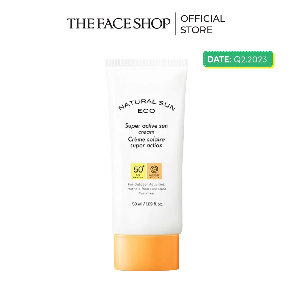 Kem Chống Nắng Toàn Diện Ngăn Bụi Mịn Thefaceshop Natural Sun Eco Super Active Sun Cream Spf50+ Pa++++ 50ml/80ml