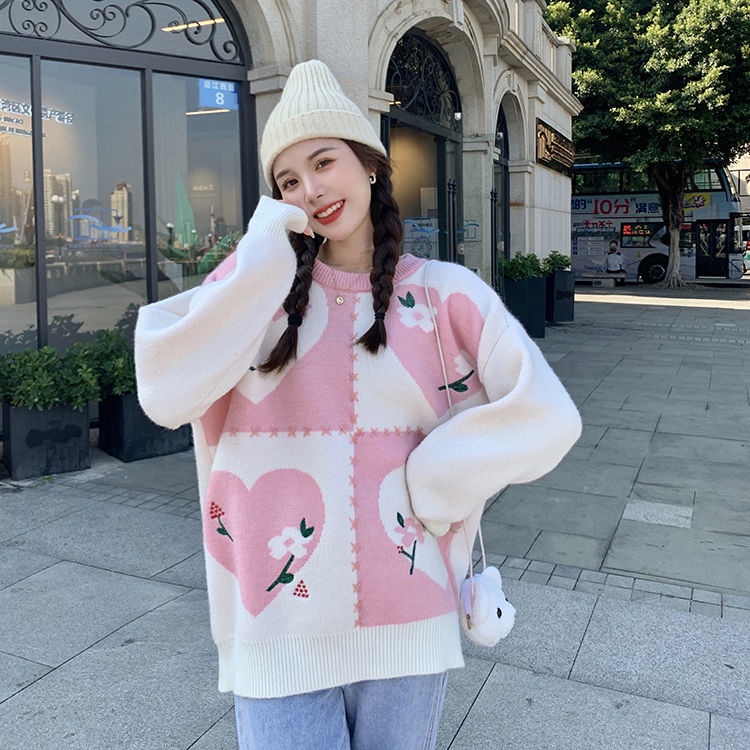 Áo Sweater Dáng Rộng Thiết Kế Mới Thời Trang Mùa Thu Đông 2022 Dành Cho Nữ