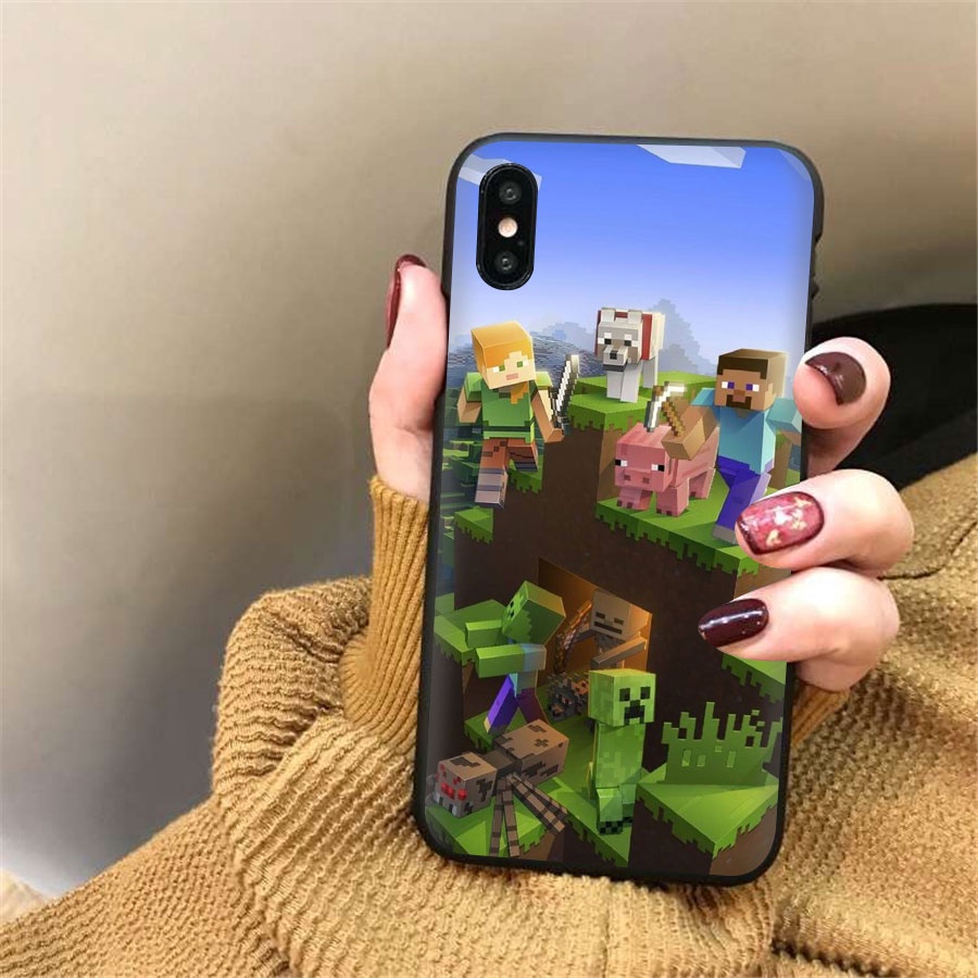 6vdi48 Trò chơi Minecraft iPhone 11 Pro Max X XS XR Max 5 5S 6 6S Plus 7 8 Plus SE Điện thoại silicon mềm