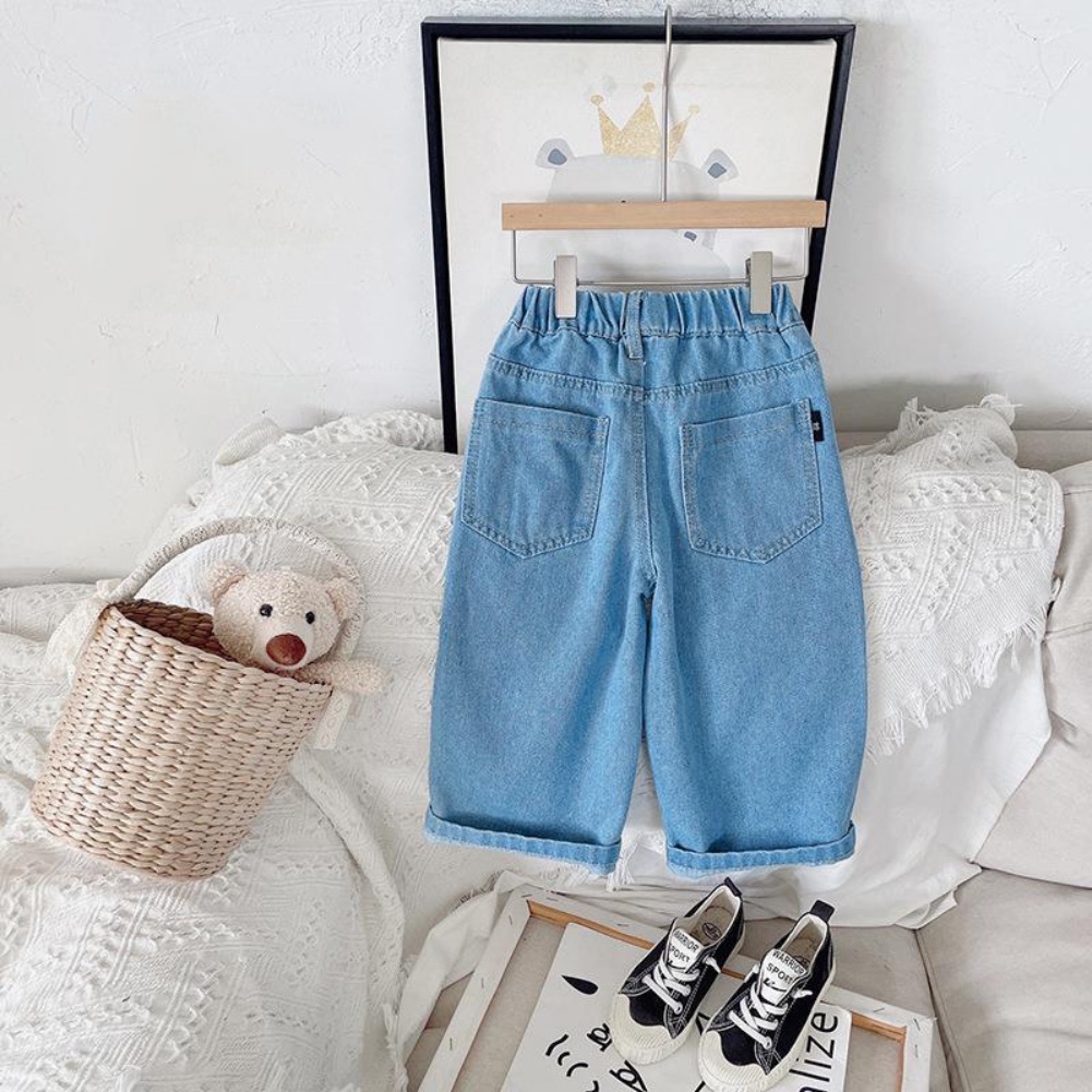 Quần Jean Dài Dáng Suông Co Giãn Tốt Kiểu Hàn Quốc Thời Trang Mùa Thu Cho