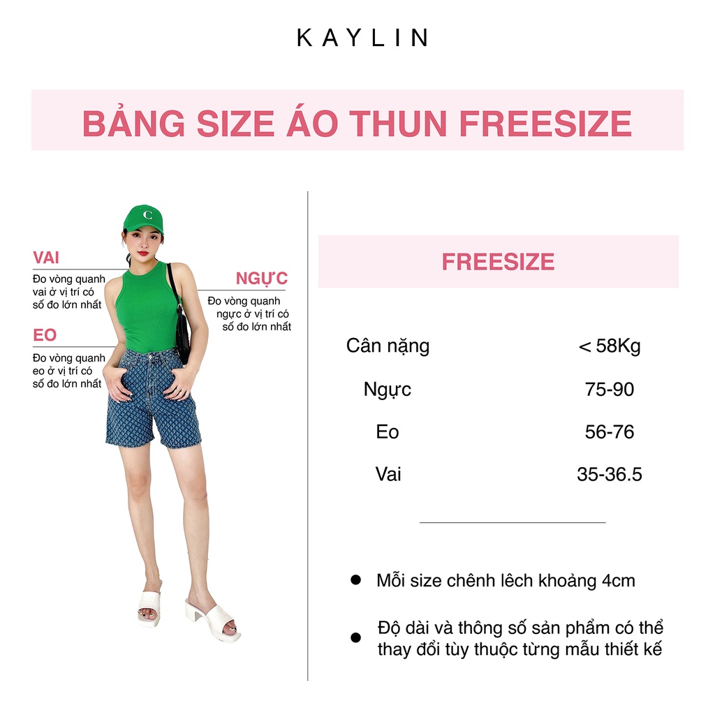 Áo thun nữ freesize hai dây phối viền phong cách KAYLIN - N1760