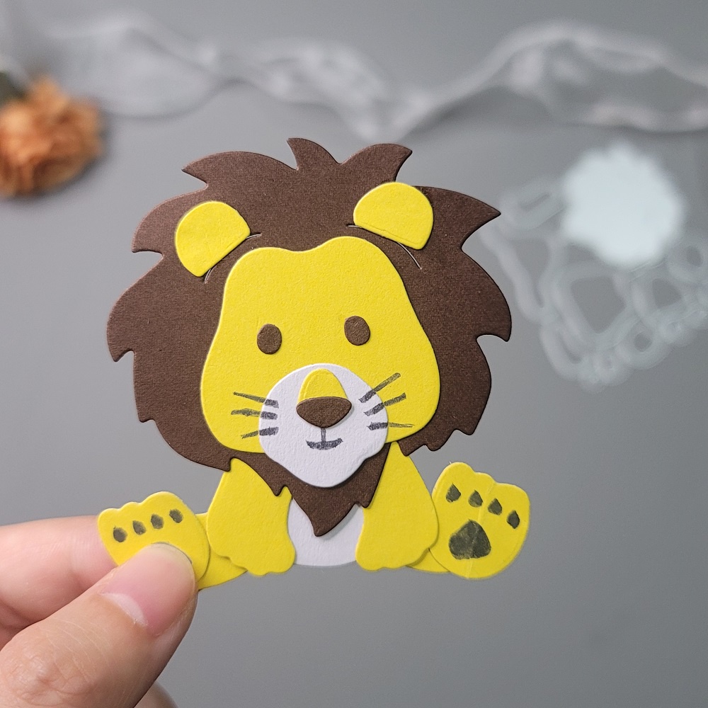 Sư Tử Cắt Kim Loại Chết Giấy Dập Nổi Stencil Thêu Sò Thiệp Chúc Mừng DIY Thủ Công Chết Cắt Động Vật