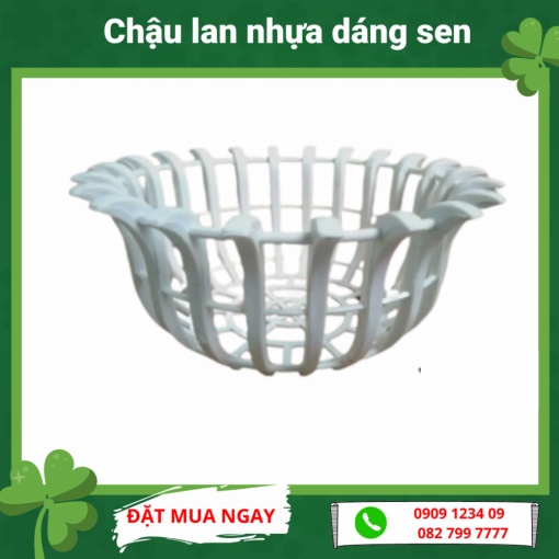(combo 2 chậu) Chậu lan nhựa dáng sen (27cmx15cmx12cm) - Green City