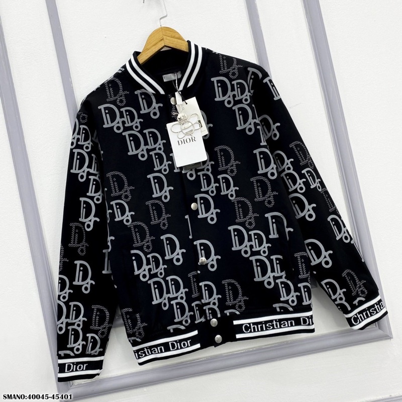 Áo khoác bomber nam đen Dior in vân chìm siêu hot_Áo khoác Dior trần bông 3 lớp_Áo khoác Dior nhung dầy dặn