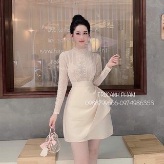 {video thật} ĐẦM DỰ TIỆC PHA REN Chuẩn Xịn[Có sẵn]