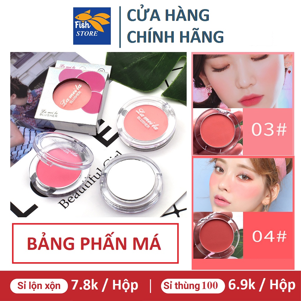 Phấn Má Hồng Phong Cách Hàn Quốc Lameila Blusher Novo Minfei Tông Lì Và Nhũ Color Geometry