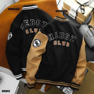 Áo khoác bomber nam nữ unisex da lộn lót dù thêu hebozz cực chất tpldbomber141