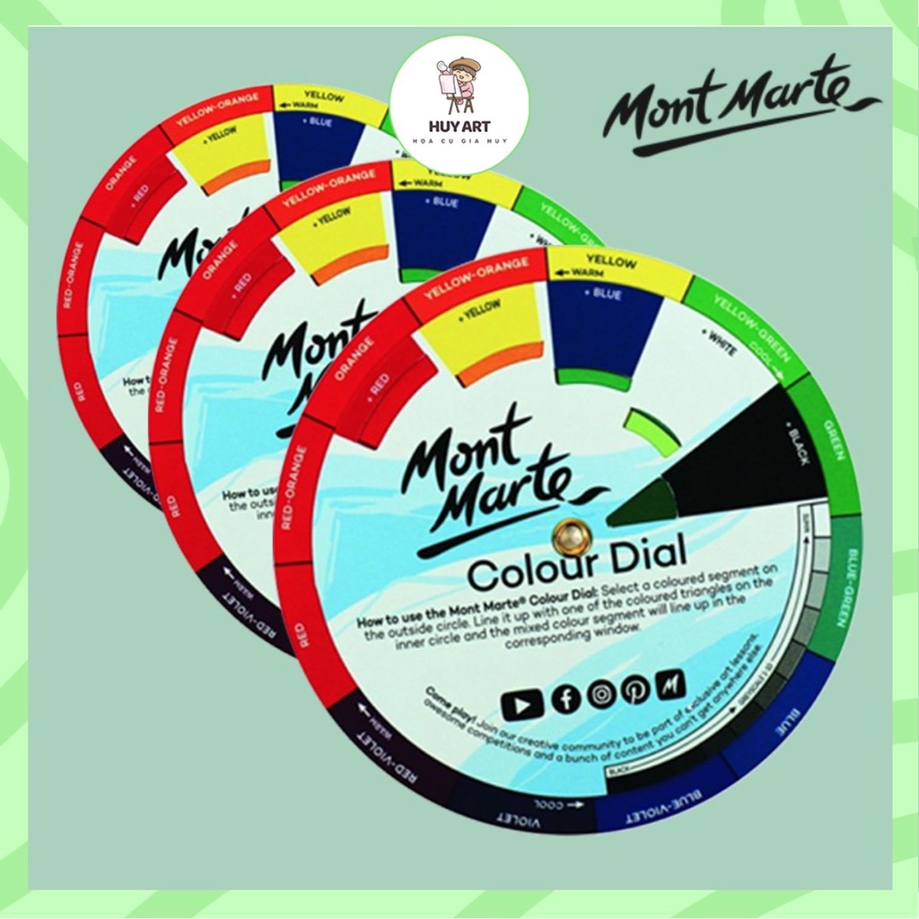 Bảng hướng dẫn pha màu Mont Marte Mini- Hoạ cụ Gia Huy