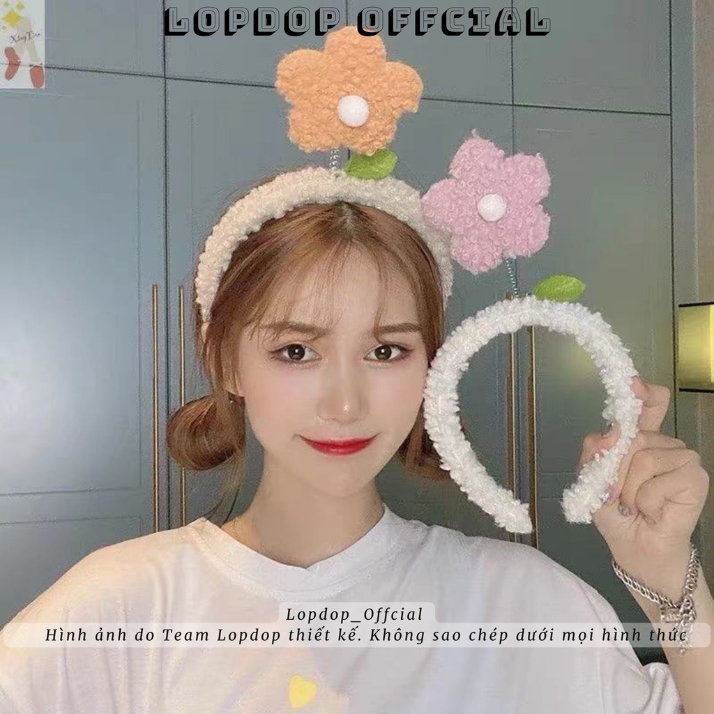 Bờm tóc cute, bờm tóc Hàn Quốc lò xo đu đưa gắn bông hoa xinh xắn Lopdop store - BOM172