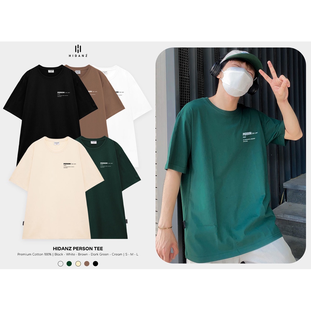 Áo thun Unisex tay lỡ cotton local brand HIDANZ - Person