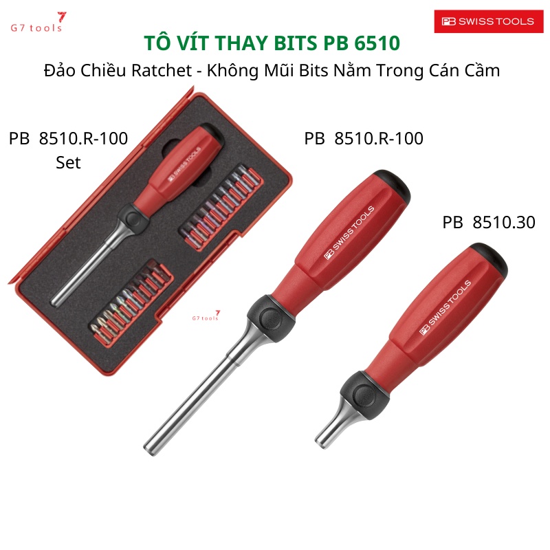 Bộ Tô Vít Twister Ratchet Đổi Chiều PB Swiss Tools 8510.R-100