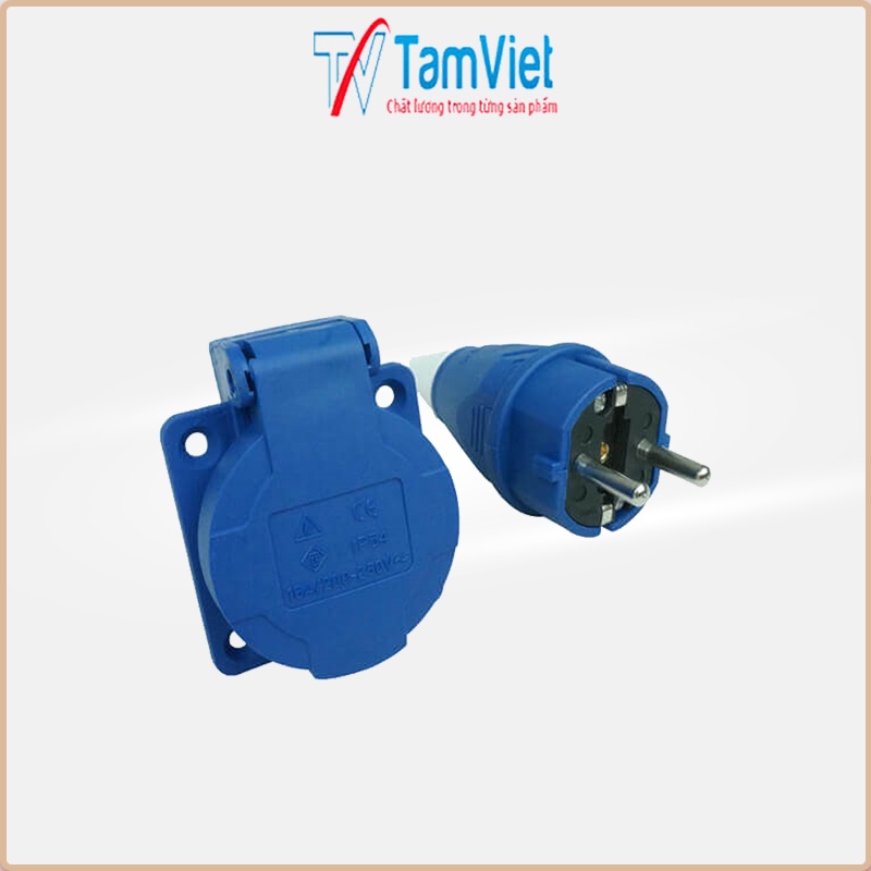 Phích cắm điện 2 chân đa năng, phích cắm công nghiệp 1 pha 16A 2 chân 220V