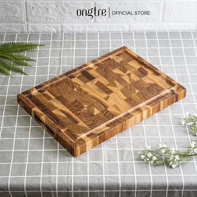 Thớt Gỗ Teak ONGTRE 35x25x2.5cm, Thớt Gỗ Tự Nhiên Cao Cấp, Thớt Cắt Thịt, Rau Củ, An Toàn Thực Phẩm