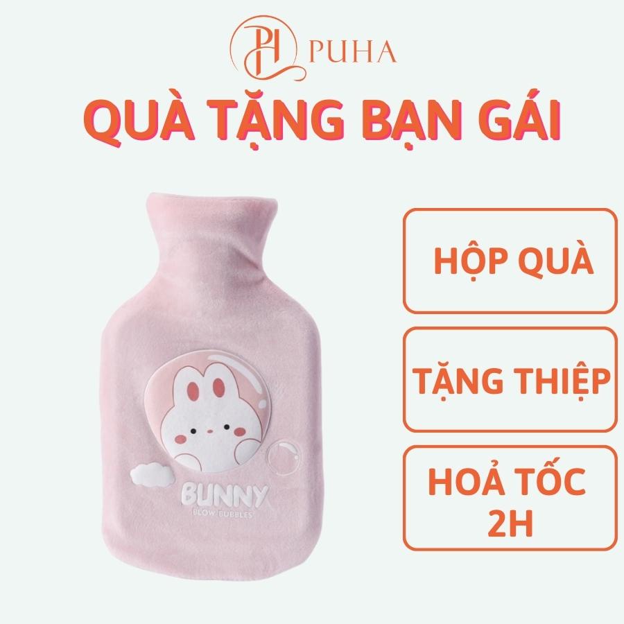 Túi chườm bụng kinh đa năng Puha 1000ml sưởi nóng giữ ấm giảm đau hiệu quả cho bạn nữ