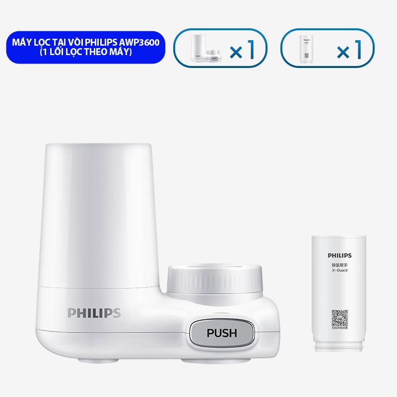 Thiết bị lọc nước tại vòi Philips AWP3600 (+1 lõi lọc than hoạt tính theo máy)