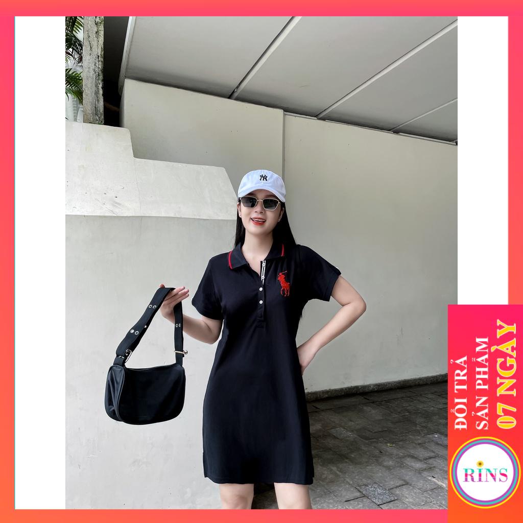 Đầm Thun Suông Cổ Trụ Váy Suông Dáng Dài Có Cổ Polo Body (Hàng Xuất Khẩu Dư Xịn) - COTTON CÁ SẤU 100%