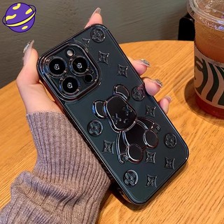 Ốp Điện Thoại Trong Suốt In Hình Gấu Độc Đáo Cho iPhone 11 12 13 Pro X XS MAX XR