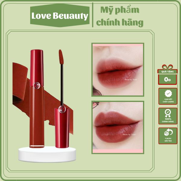 Son kem Giorgio Armani Lip Maestro màu 206 Đỏ Đất hot nhất mọi thời đại, son lì mềm môi, hàng chuẩn Auth bao check