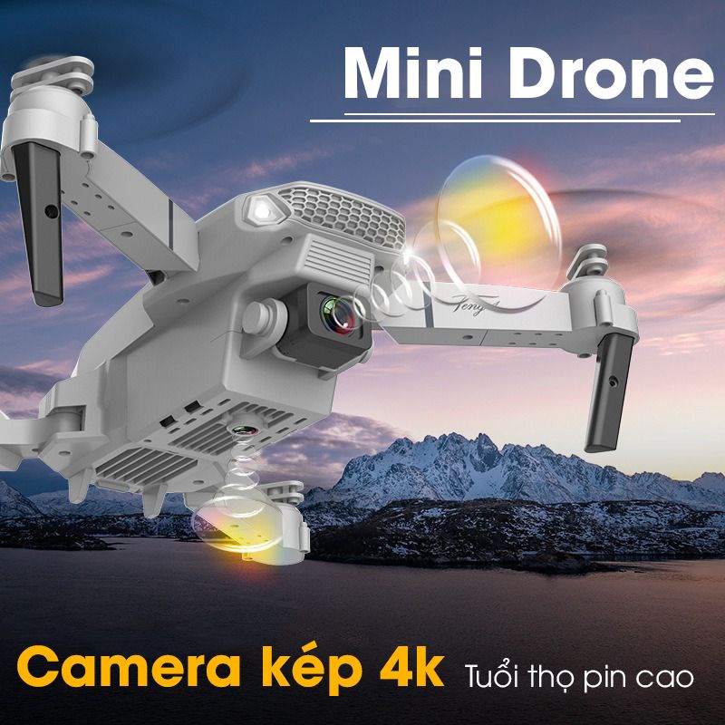 Flycam mini máy bay điều khiển từ xa E88 Pro JOLA trang bị camera mini drone mini điều khiển từ xa có kết nối điện thoại