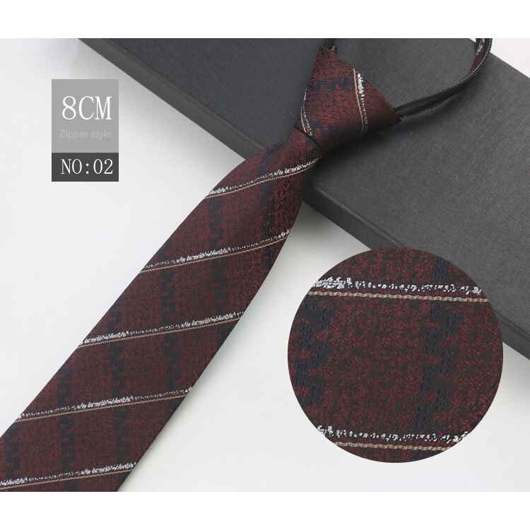 Cà Vạt Họa Tiết Màu Nâu 1200-Needle Jacquard Có Khóa Kéo Chuyên Dụng Làm Đạo Cụ Chụp Ảnh Cho Nam