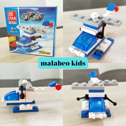Đồ chơi lắp ghép mô hình mini MALABEO KIDS, Xếp hình máy bay/ xe tăng/ ô tô dạng hộp 20 - 40 chi tiết