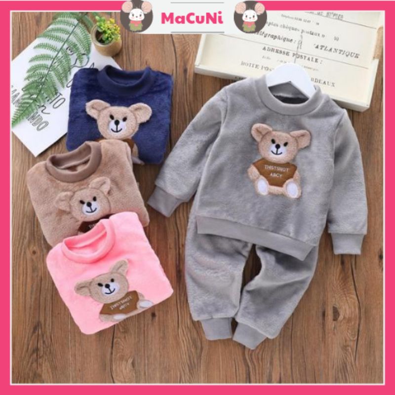 BỘ QUẦN ÁO BĂNG LÔNG NHUNG MỀM MỊN DÀY ẤM MÙA ĐÔNG CHO BÉ TRAI BÉ GÁI HÀNG QUẢNG CHÂU 6-17KG