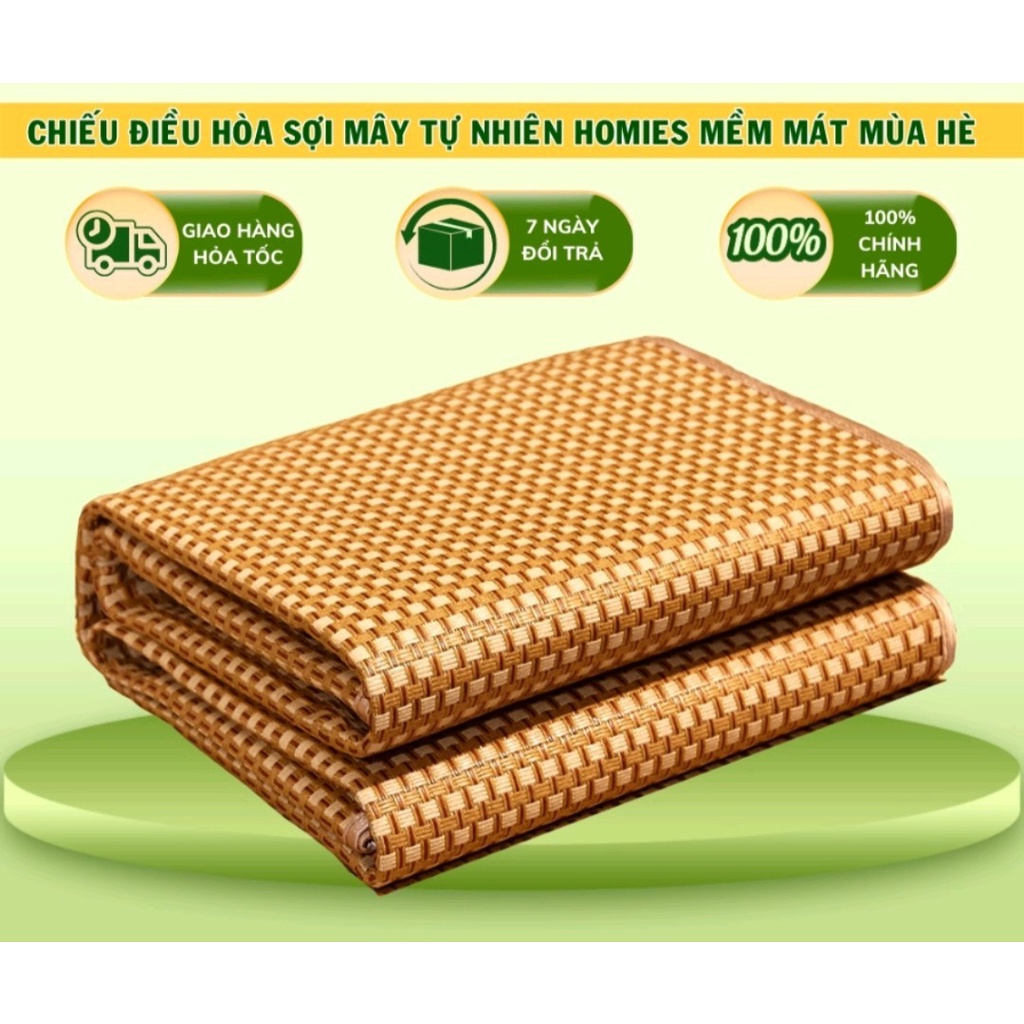 🔥GIẢM SỐC🔥Chiếu mây lụa, chiếu điều hòa loại 1 mây đan bản dày mềm mại, chiếu mây tự nhiên cao cấp Việt Nam xuất khẩu
