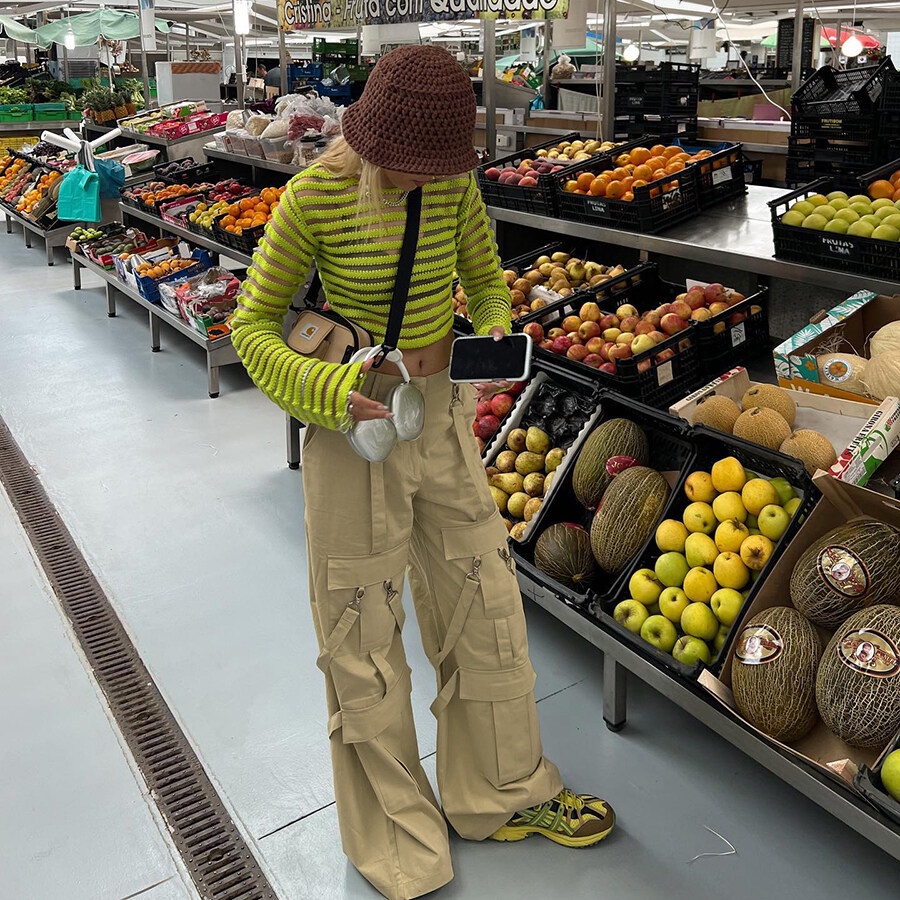 Quần dài KLIOU lưng cao dáng rộng có túi phong cách Mỹ cổ điển thời trang 2022 cho nữ