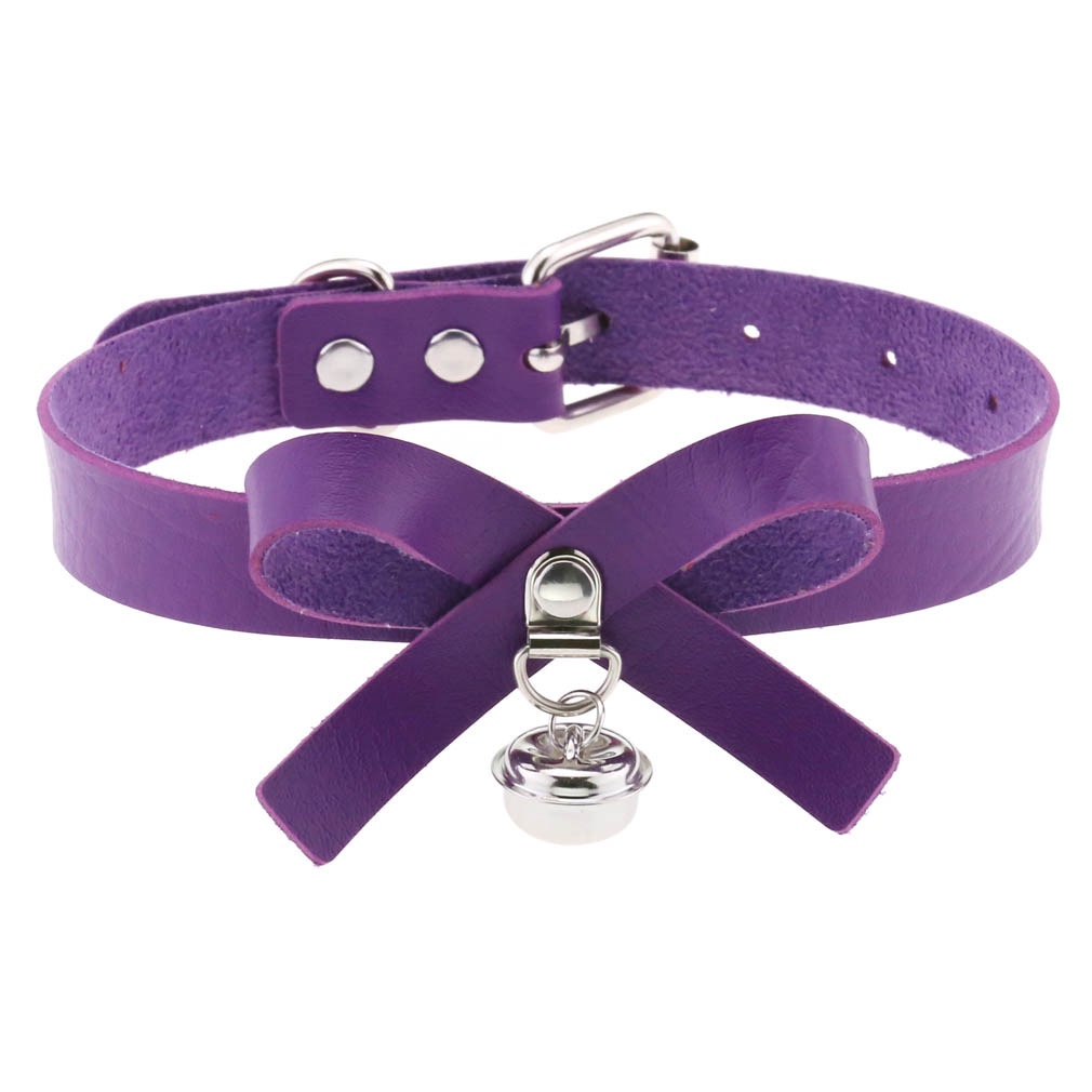 Vòng Cổ Choker Da PU Phối Ren Và Chuông Phong Cách Harajuku Nhật Bản Quyến Rũ Dành Cho Nữ