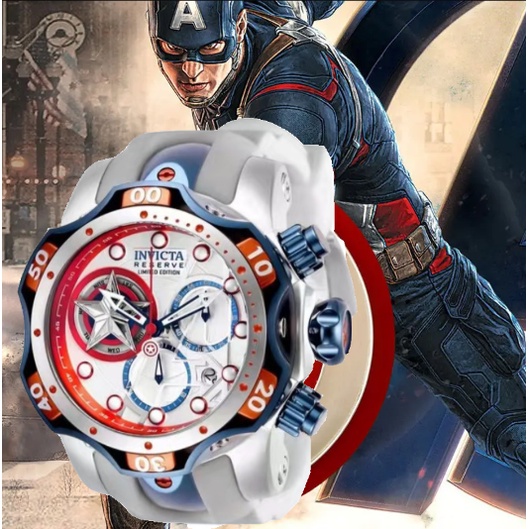 Đồng Hồ Nam Thời Trang Phiên Bản Giới Hạn Marvel / Captain America / INVICTA / Bản Giới Hạn 2023