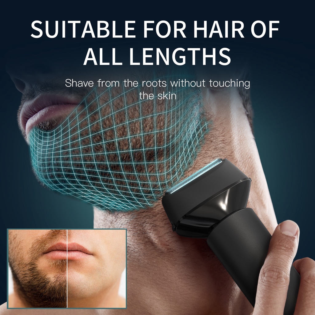 Máy Cạo Râu KENSEN 3 Cánh Có Thể Sạc Lại Chống Thấm Nước IPX7