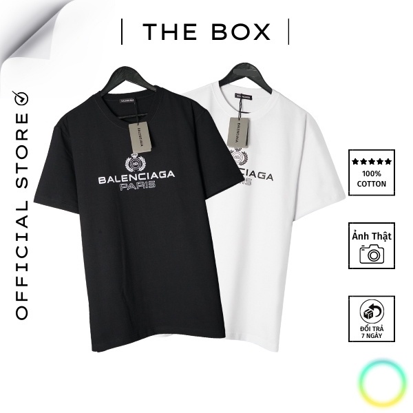 Áo Thun Balenciaga Paris Logo Unisex (Bản Chuẩn 1:1) - Form Oversized || THE BOX STUDIO