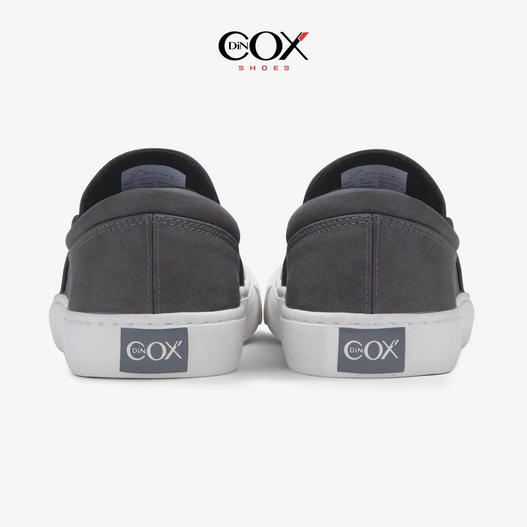 Giày Lười Sneaker Da Nam DINCOX C38 Đơn Giản, Lịch Lãm Charcoal