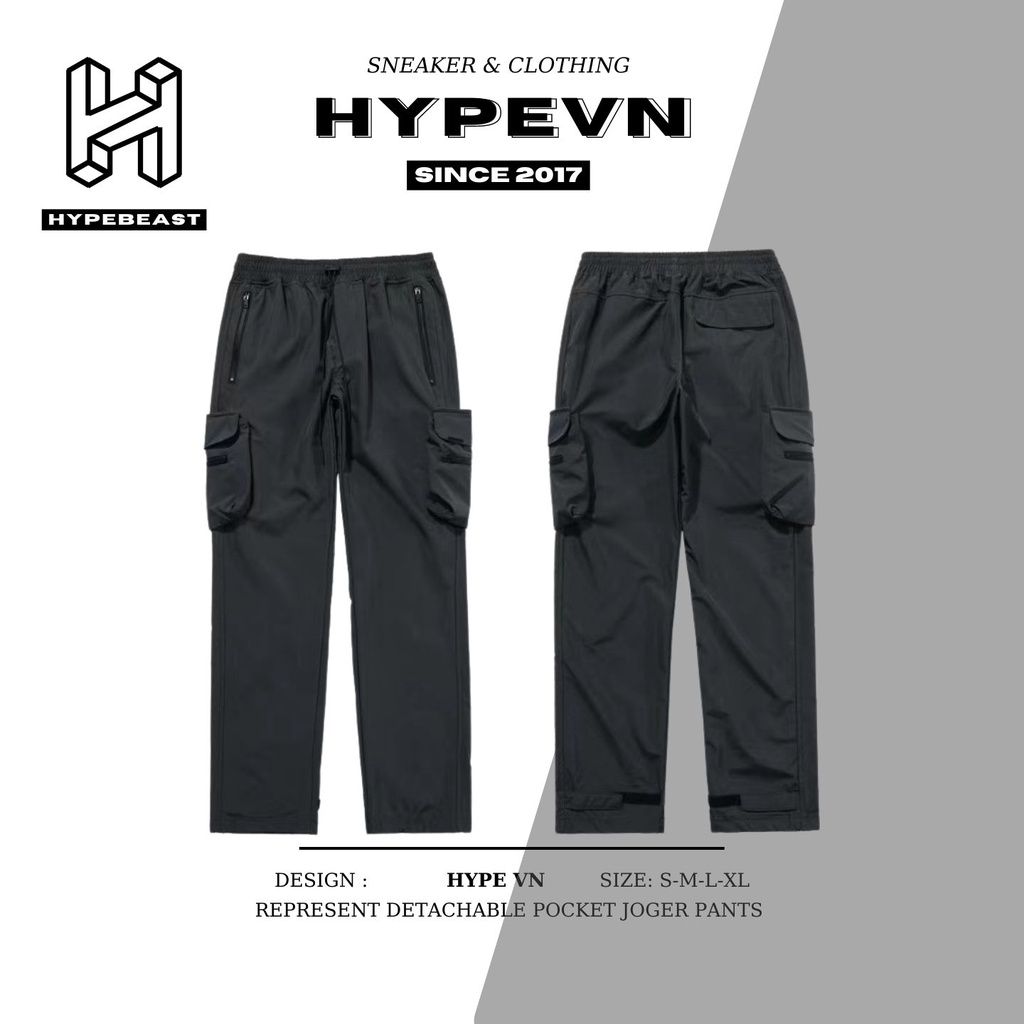 Quần Represent Pocket Jogger Pants , Vải dù , Phần túi hộp có thể tháo rời - HYPE STREETWEAR | Phiên bản high quality .