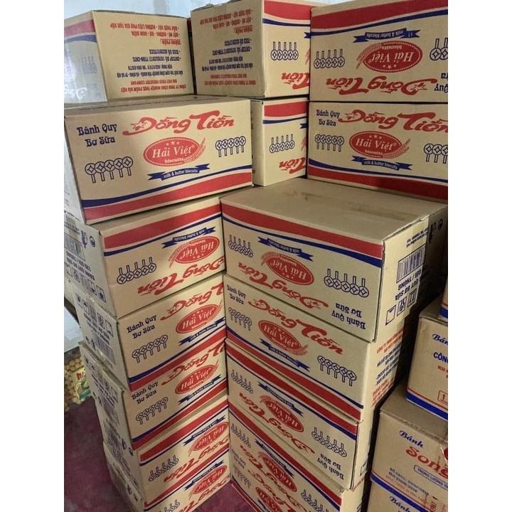 1 thùng bánh quy đồng tiền hải Việt 12 bịch 1 bịch 10 gói x26g