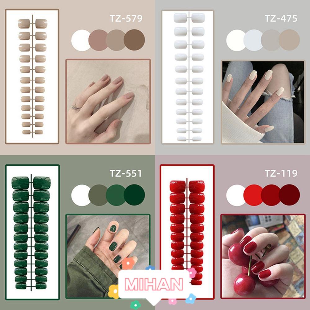 Túi 24 Móng Tay Giả Ngắn Che Phủ Toàn Diện Dễ Tháo Rời MIHAN1