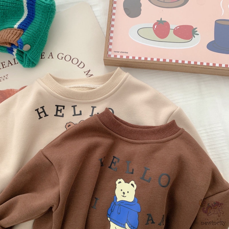 Áo Hoodie Tay Dài In Họa Tiết Hoạt Hình Phong Cách Hàn Quốc Thời Trang Mùa Thu Cho