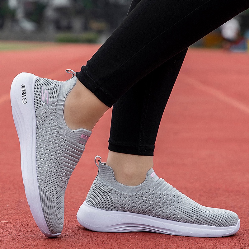 Giày Thể Thao Skechers_Giày Đế Mềm Phối Lưới Thoáng Khí Thoải Mái Cho Nữ