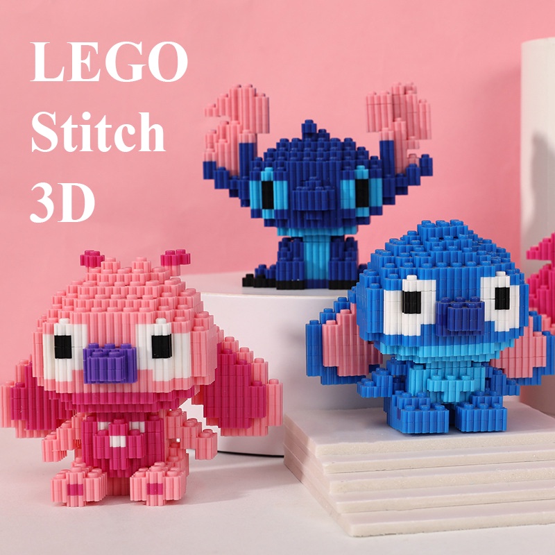 Đồ Chơi Lắp Ráp 3D, Đồ Chơi Lắp Ghép Lê Gô Hoạt Hình Dễ Thương, Mô Hình Lego Stitch