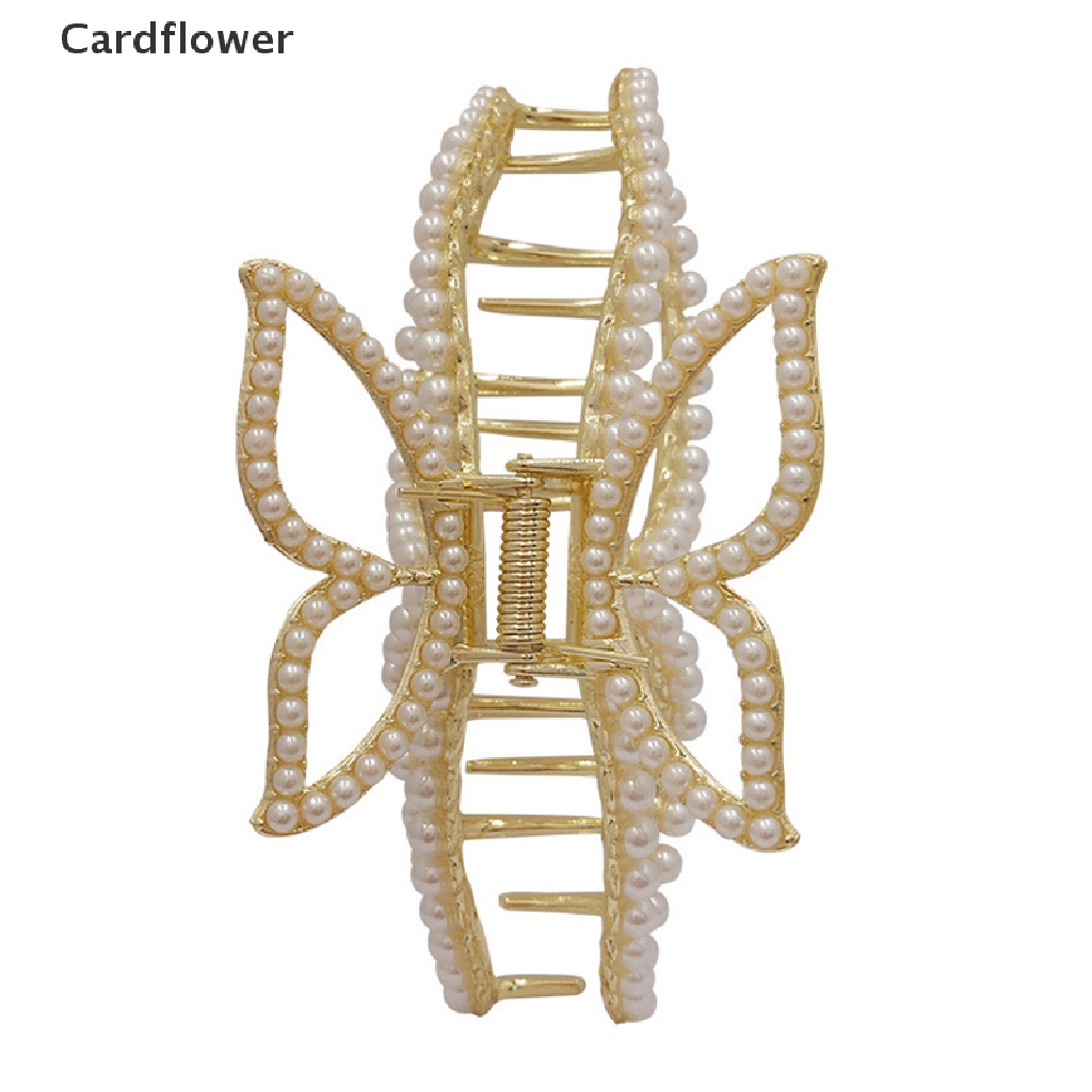 Kẹp Tóc Hình Bướm Đính Đá Và Ngọc Trai Thanh Lịch Cho Nữ