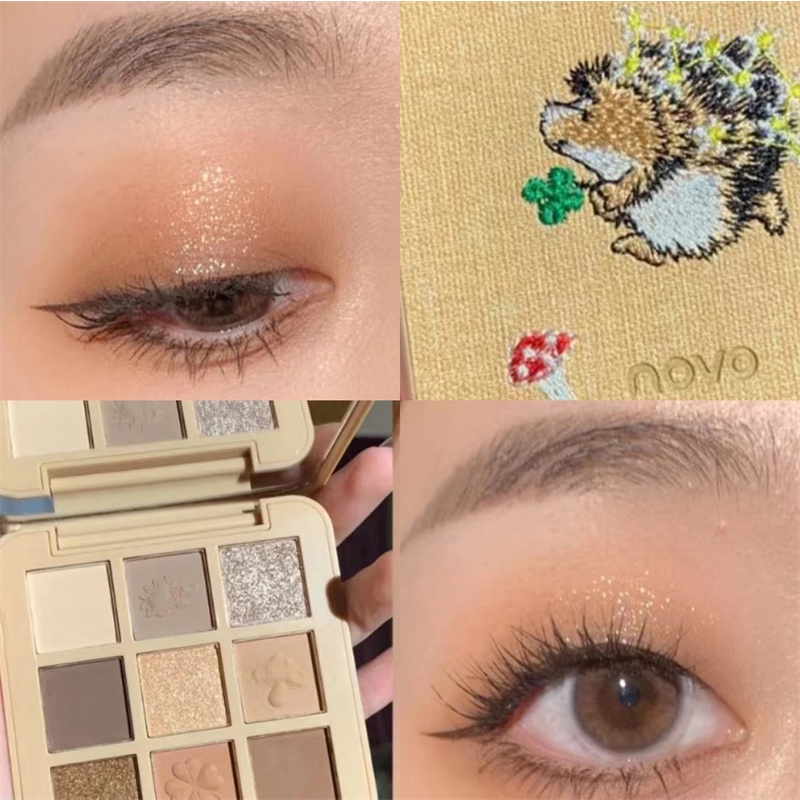 Novo® Bảng Phấn Mắt 9 Màu Lì Tự Nhiên Không Thấm Nước 13g 5419