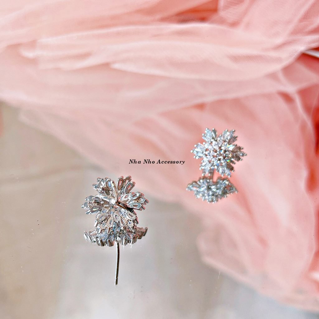 Khuyên Tai Bạc Hình Hoa Tuyết NHÀ NHỎ 195