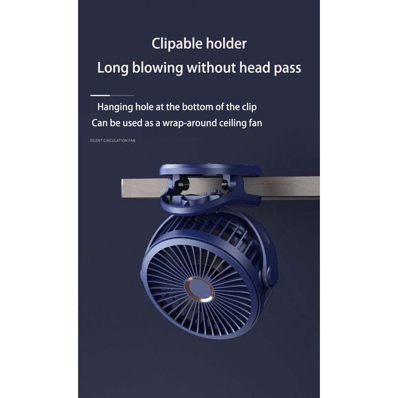 Quạt Sạc Mini - Quạt Kẹp Kho Báu GF07, Pin Siêu Bền 2 Ngày Cấp 4 -Focus