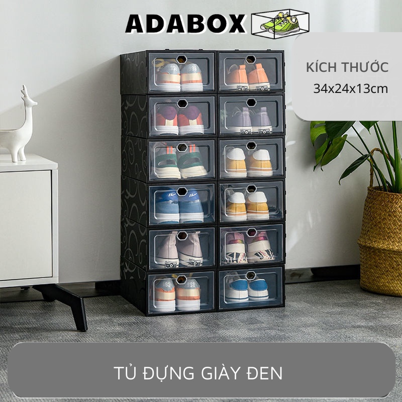 Hộp Đựng Giày Nắp Nhựa Cứng Trong Suốt , Size lớn Nhiều Màu (Nắp trái tim)