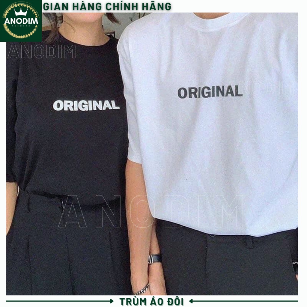 Áo thun cặp nam nữ ulzzang in chữ ORIGINAL, áo thun đôi basic đáng yêu